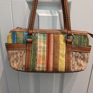 Fossil Fabric and Vinyl Handbag